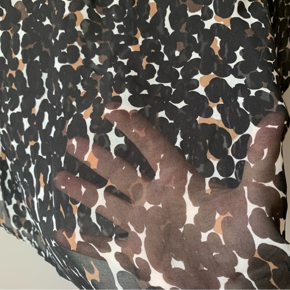 A Pea In The Pod Maternity black sheer leopard blouse with long sleeves. Size L - Picture 5 of 9